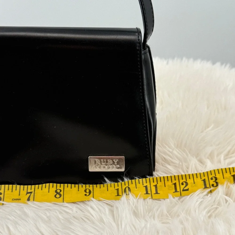 Ruby London Black Shoulder‎ Bag Lace Up 90's Y2K Style Purse Trendy - Picture 8 of 9